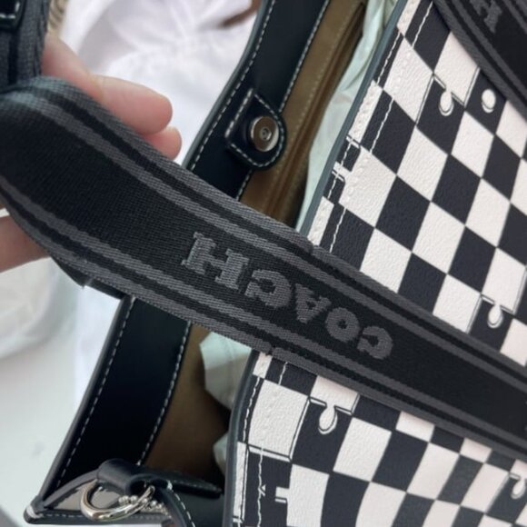 coach Smith Tote With Checkerboard Print CR101 - Picture 4 of 5